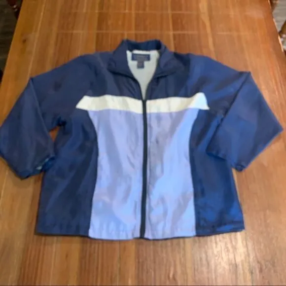 Willow Ridge Silk Tracksuit Blue White M Petite