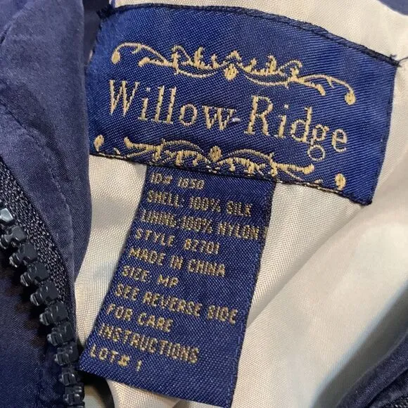 Willow Ridge Silk Tracksuit Blue White M Petite