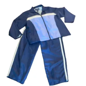 Willow Ridge Silk Tracksuit Blue White M Petite