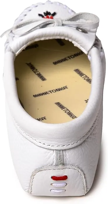 Women's Minnetonka Thunderbird Soft Leather Sole Moccasin - White