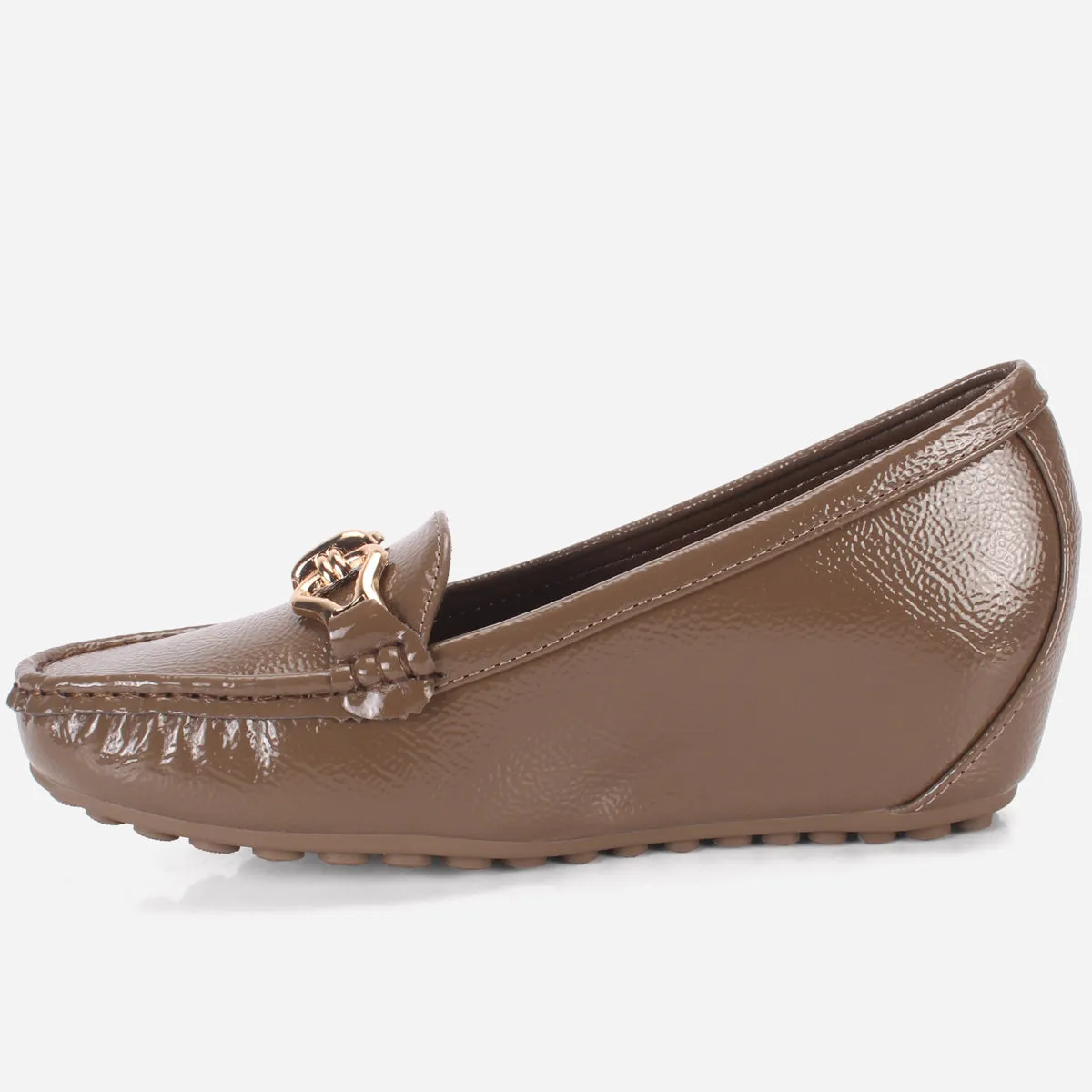 Womens "ALORA" High Wedge Comfy Moccasins
