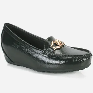 Womens "ALORA" High Wedge Comfy Moccasins