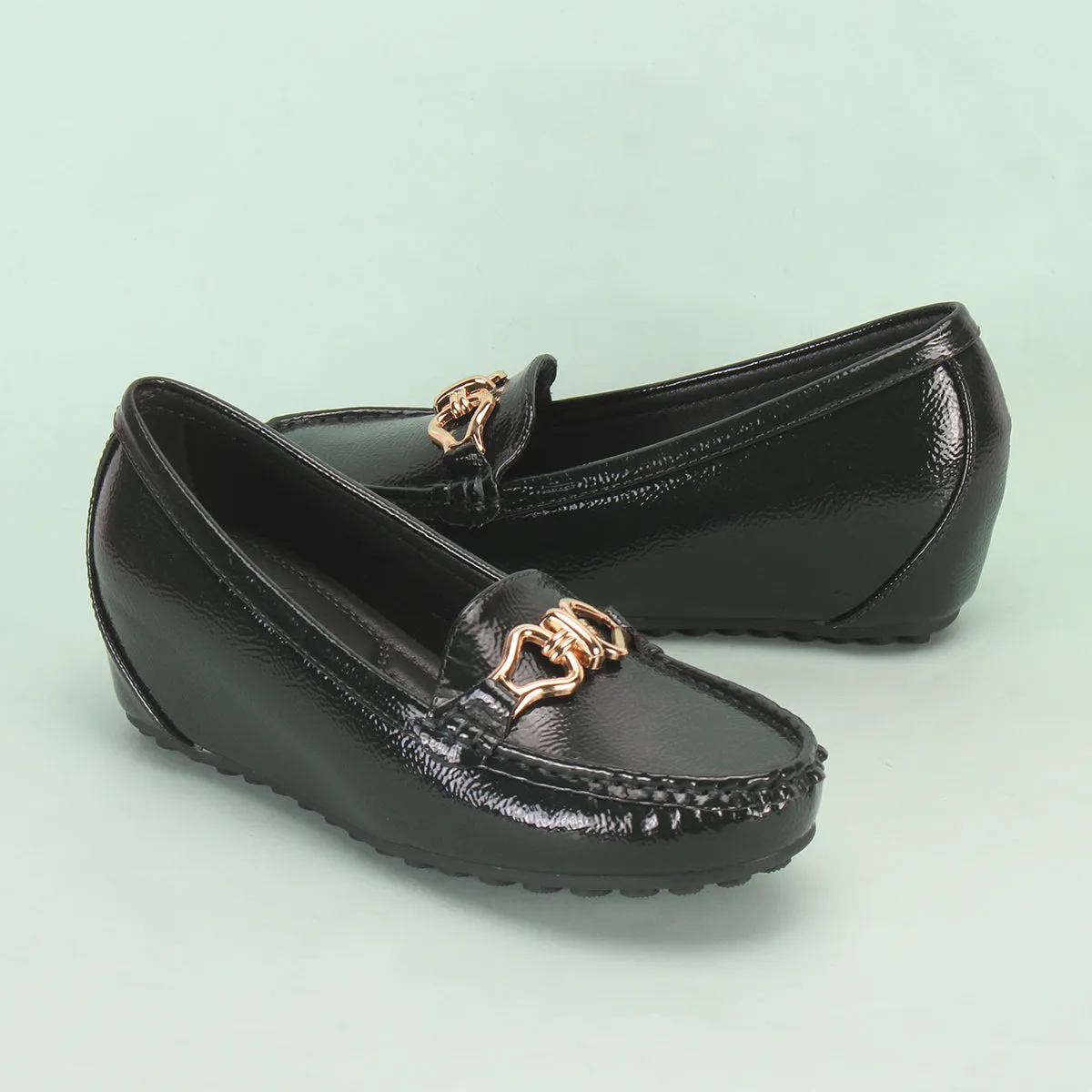 Womens "ALORA" High Wedge Comfy Moccasins