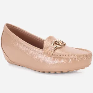 Womens "ALORA" High Wedge Comfy Moccasins