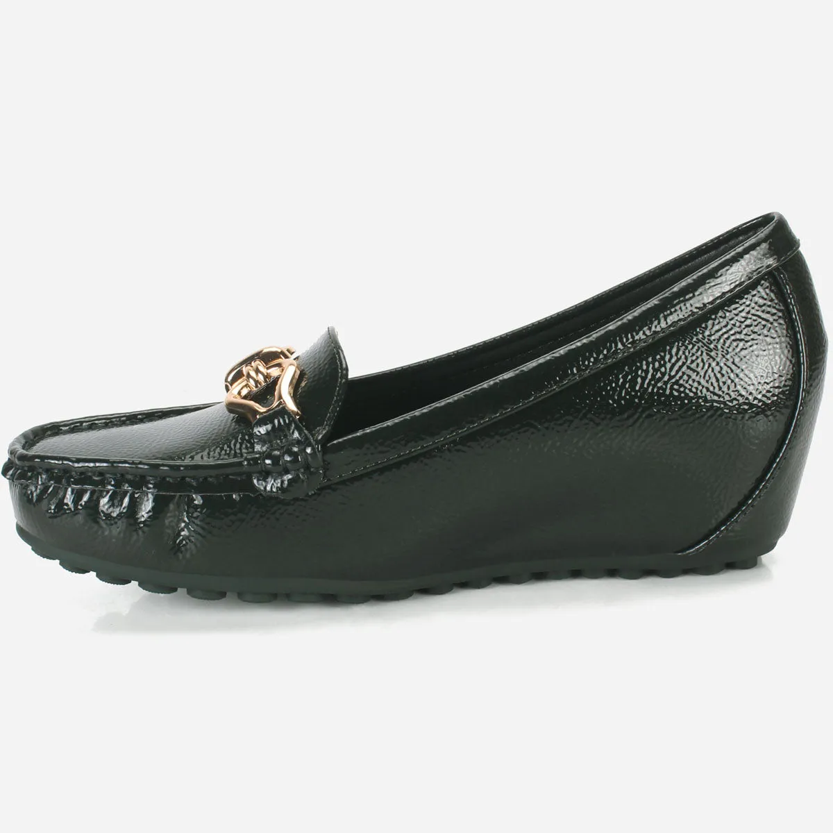 Womens "ALORA" High Wedge Comfy Moccasins