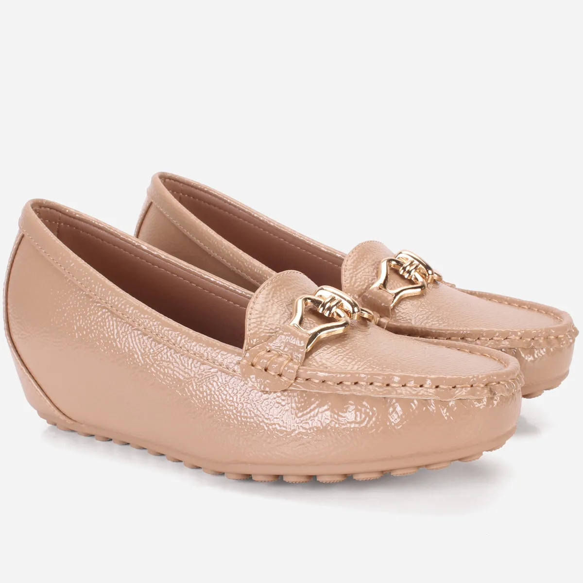 Womens "ALORA" High Wedge Comfy Moccasins