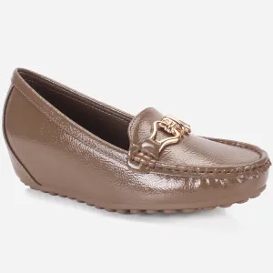 Womens "ALORA" High Wedge Comfy Moccasins