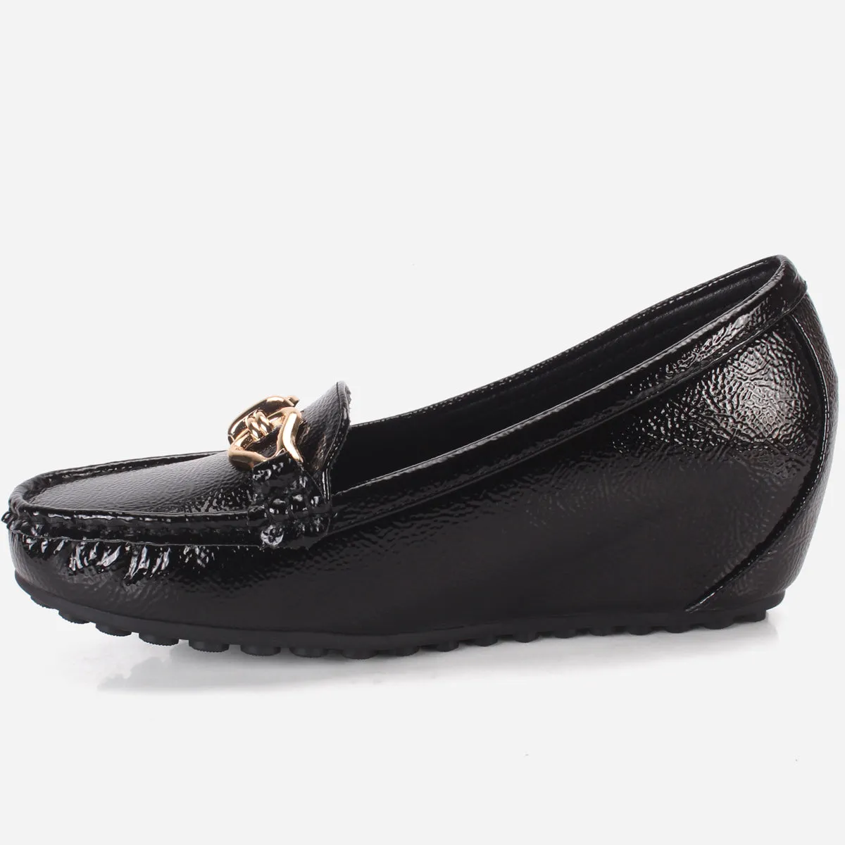 Womens "ALORA" High Wedge Comfy Moccasins