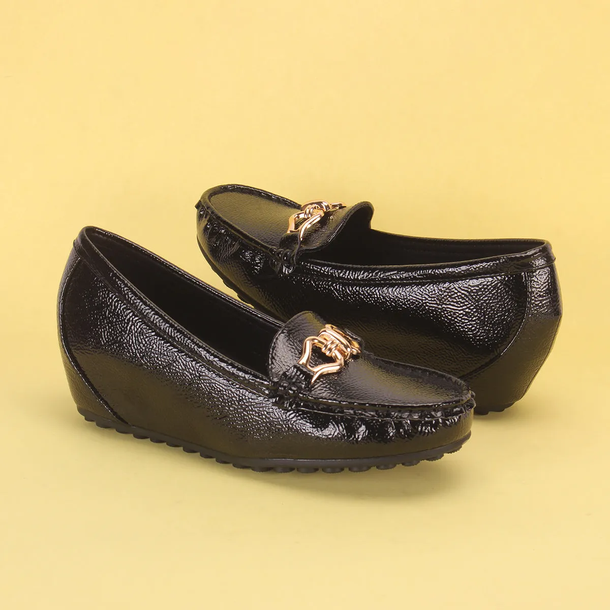 Womens "ALORA" High Wedge Comfy Moccasins