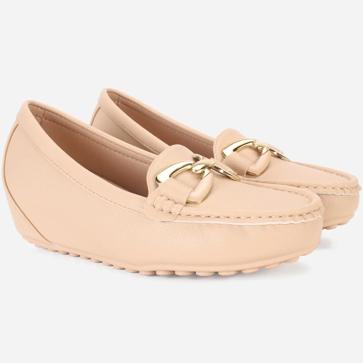 Womens "AMIYA" High Wedge Comfy Moccasins