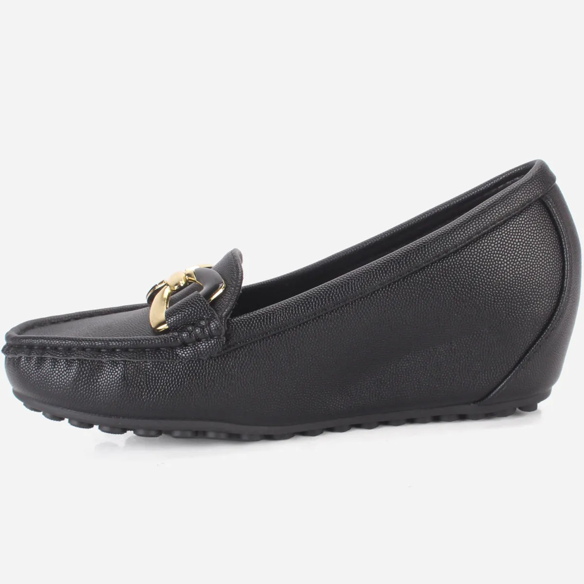 Womens "AMIYA" High Wedge Comfy Moccasins