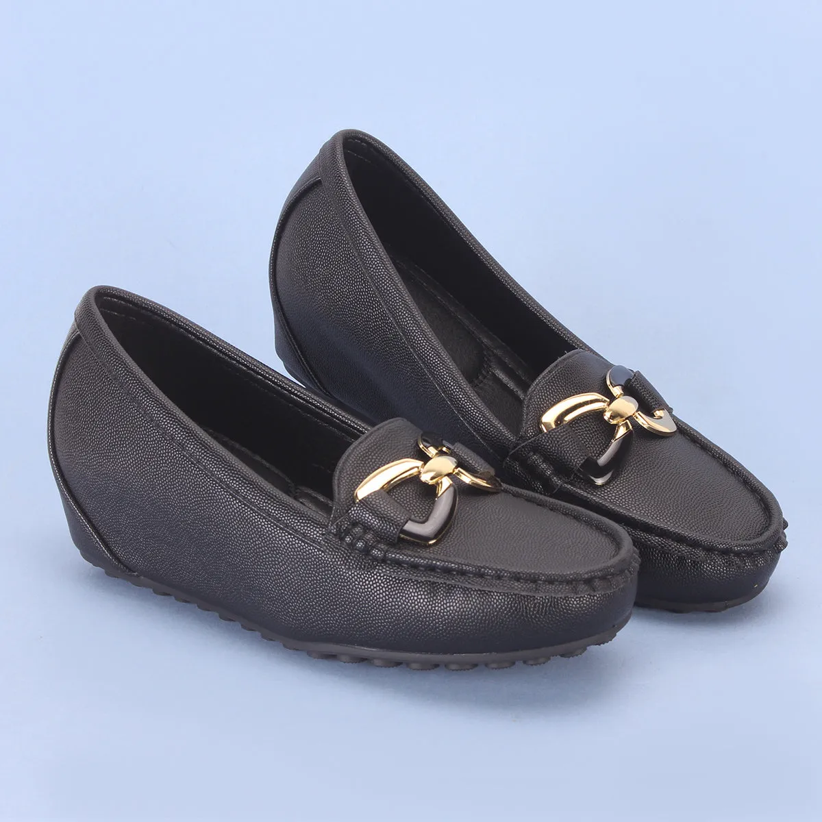 Womens "AMIYA" High Wedge Comfy Moccasins