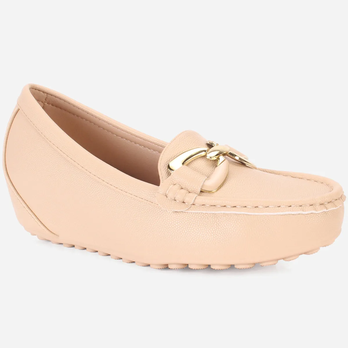Womens "AMIYA" High Wedge Comfy Moccasins