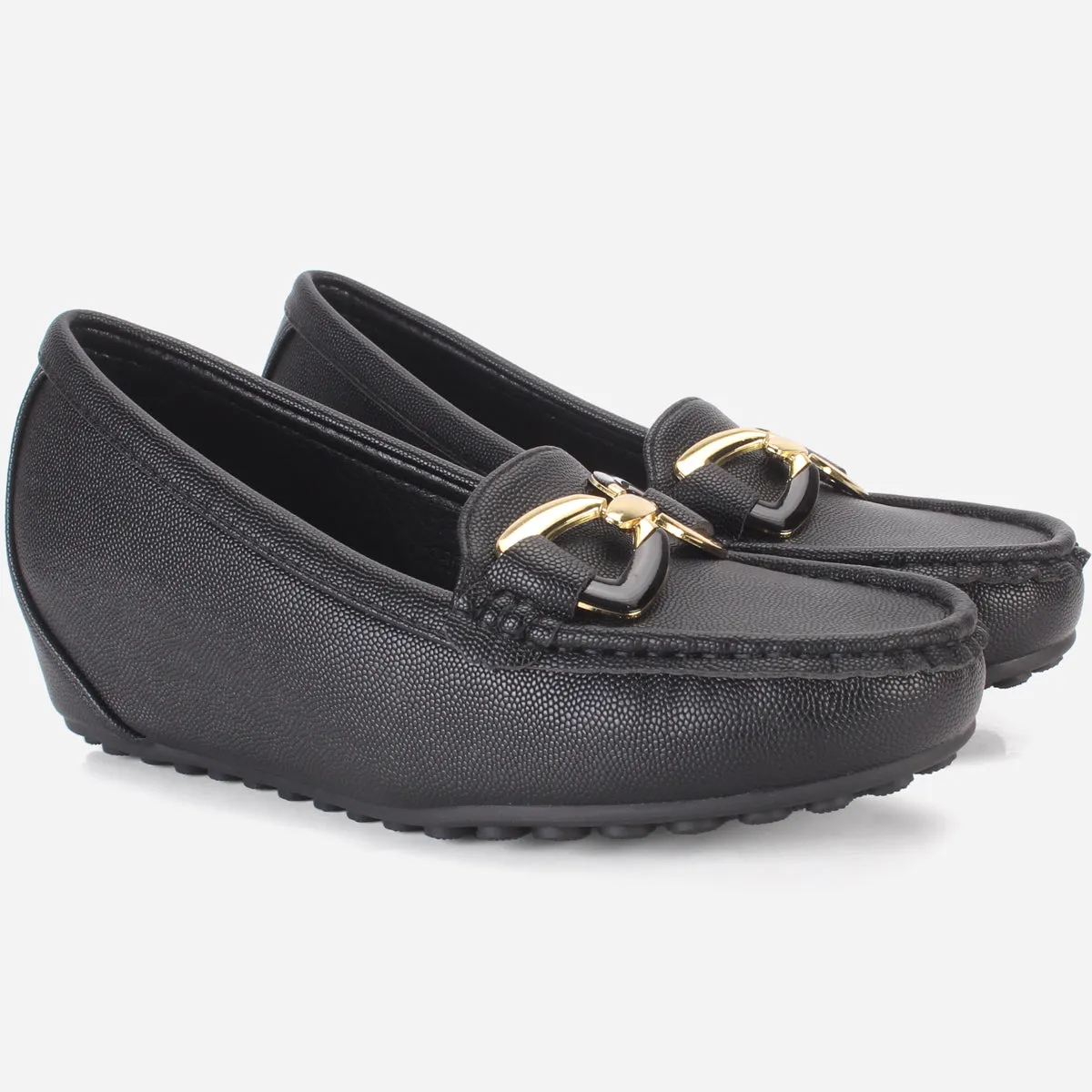 Womens "AMIYA" High Wedge Comfy Moccasins