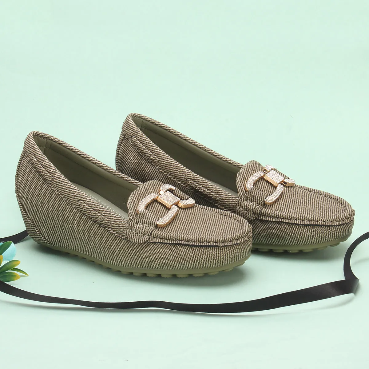 Women's "BENEDITTA" High Wedge Comfy Moccasins
