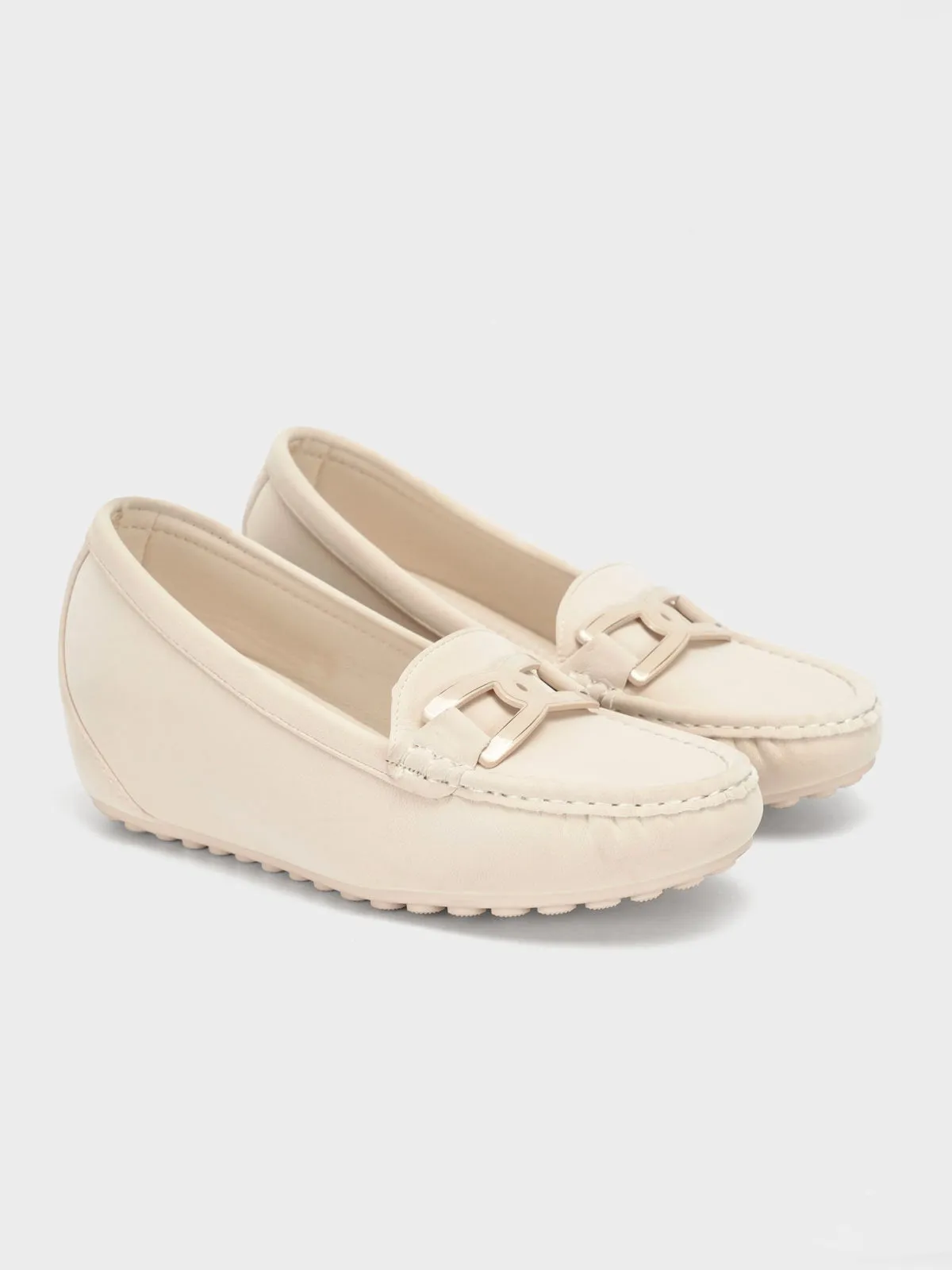 Womens "CZARINA" Comfy Wedge Moccasins