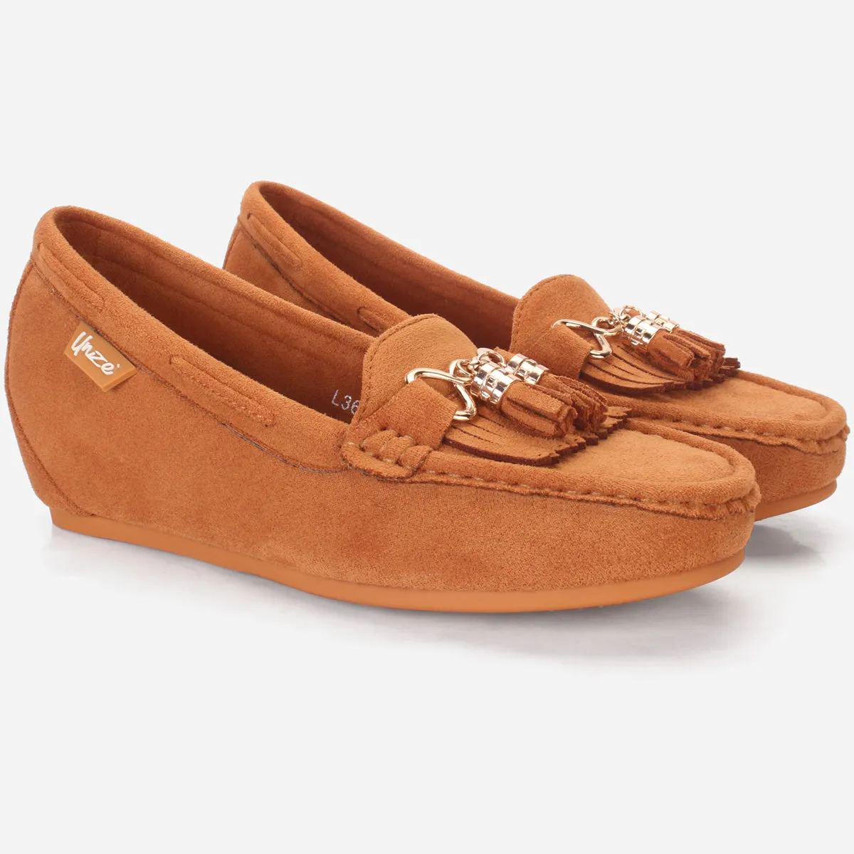 Womens "FIJI" Wedge Comfy Slide In Moccasins