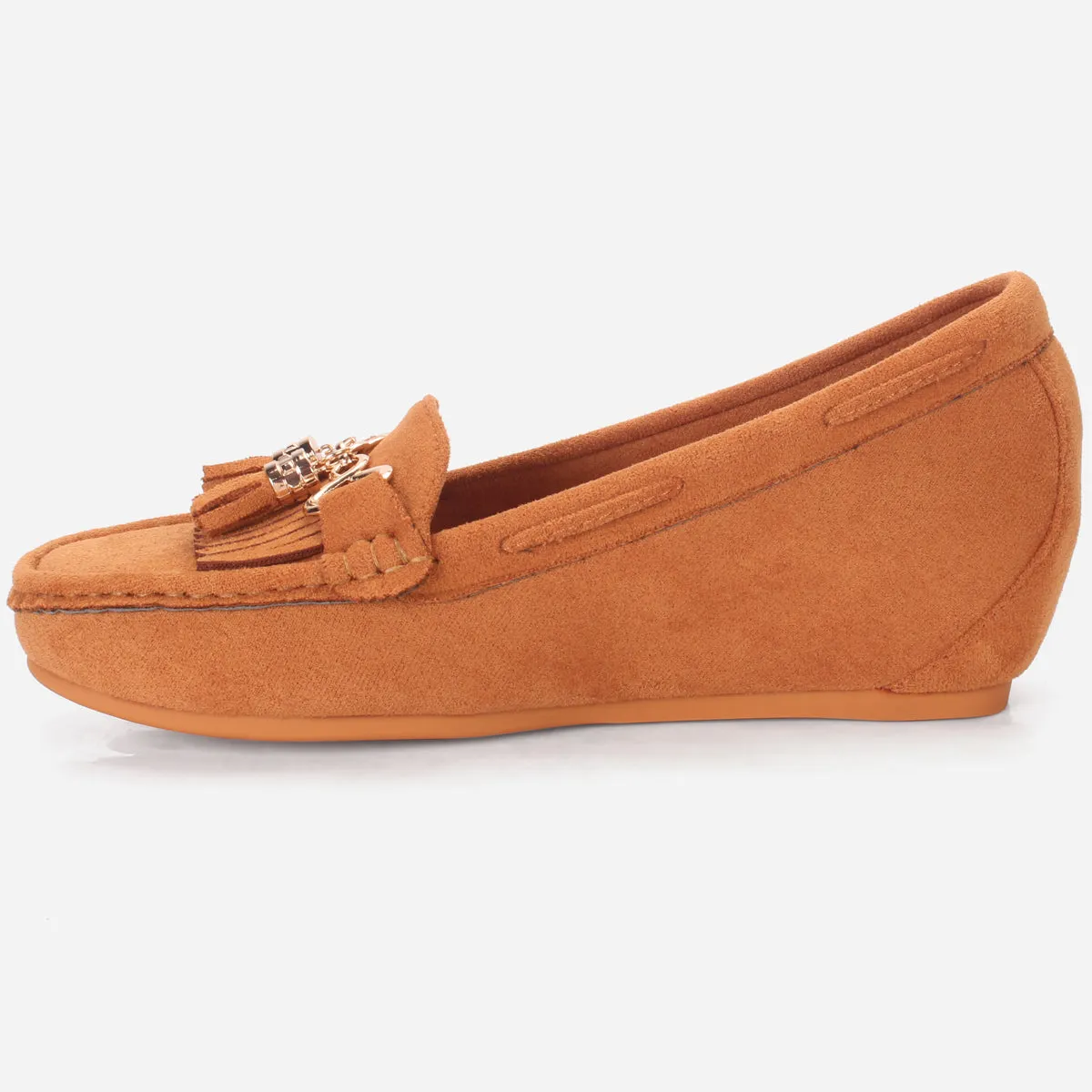 Womens "FIJI" Wedge Comfy Slide In Moccasins