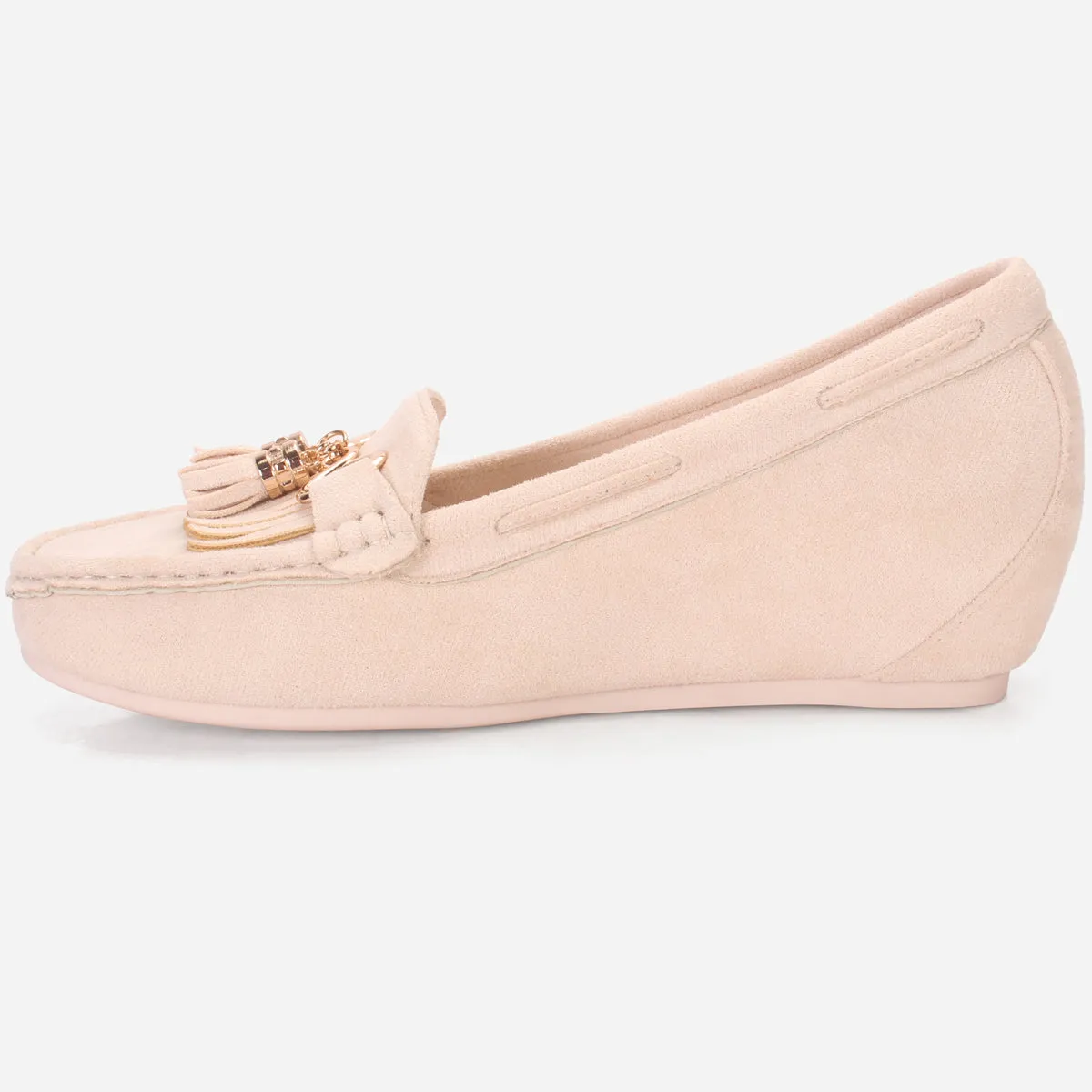 Womens "FIJI" Wedge Comfy Slide In Moccasins