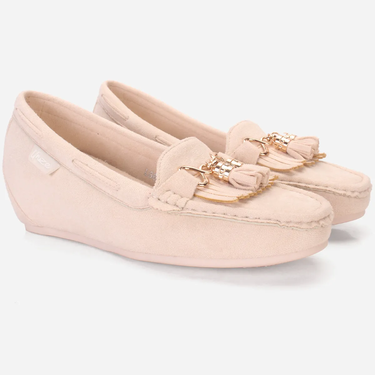 Womens "FIJI" Wedge Comfy Slide In Moccasins
