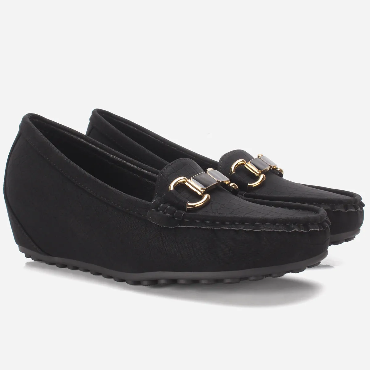 Womens "KANAAN" High Wedge Comfy Moccasin