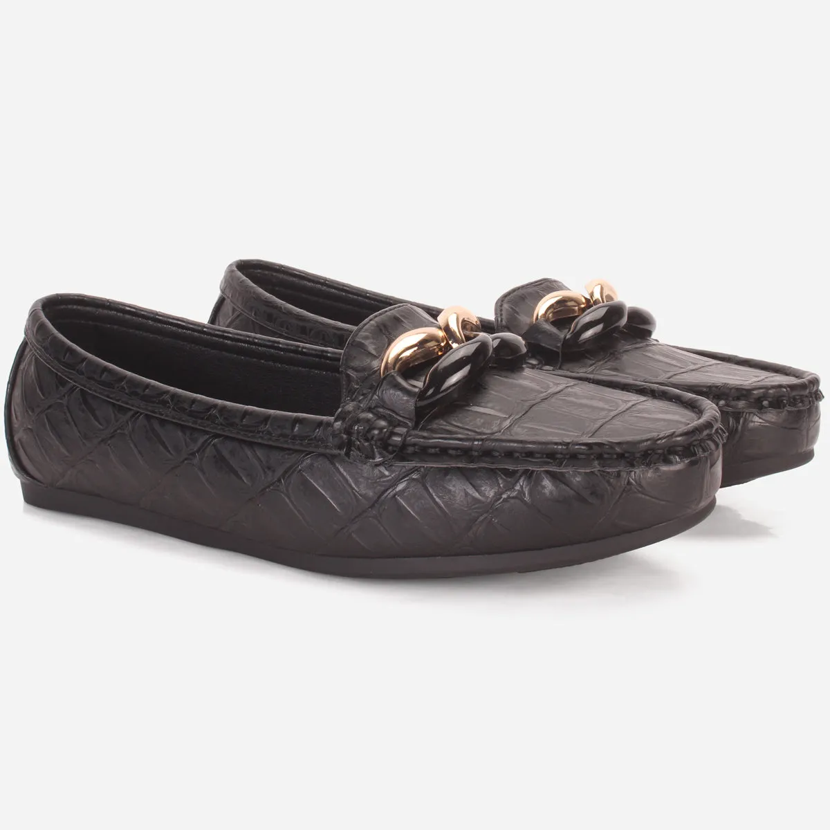 Womens "TRACEY" Flat Comfy Slide In Moccasins
