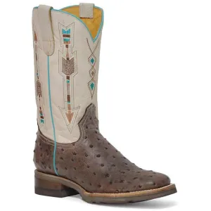 Women's Roper Arrow Feather Ostrich PRINT Boots Handcrafted Brown