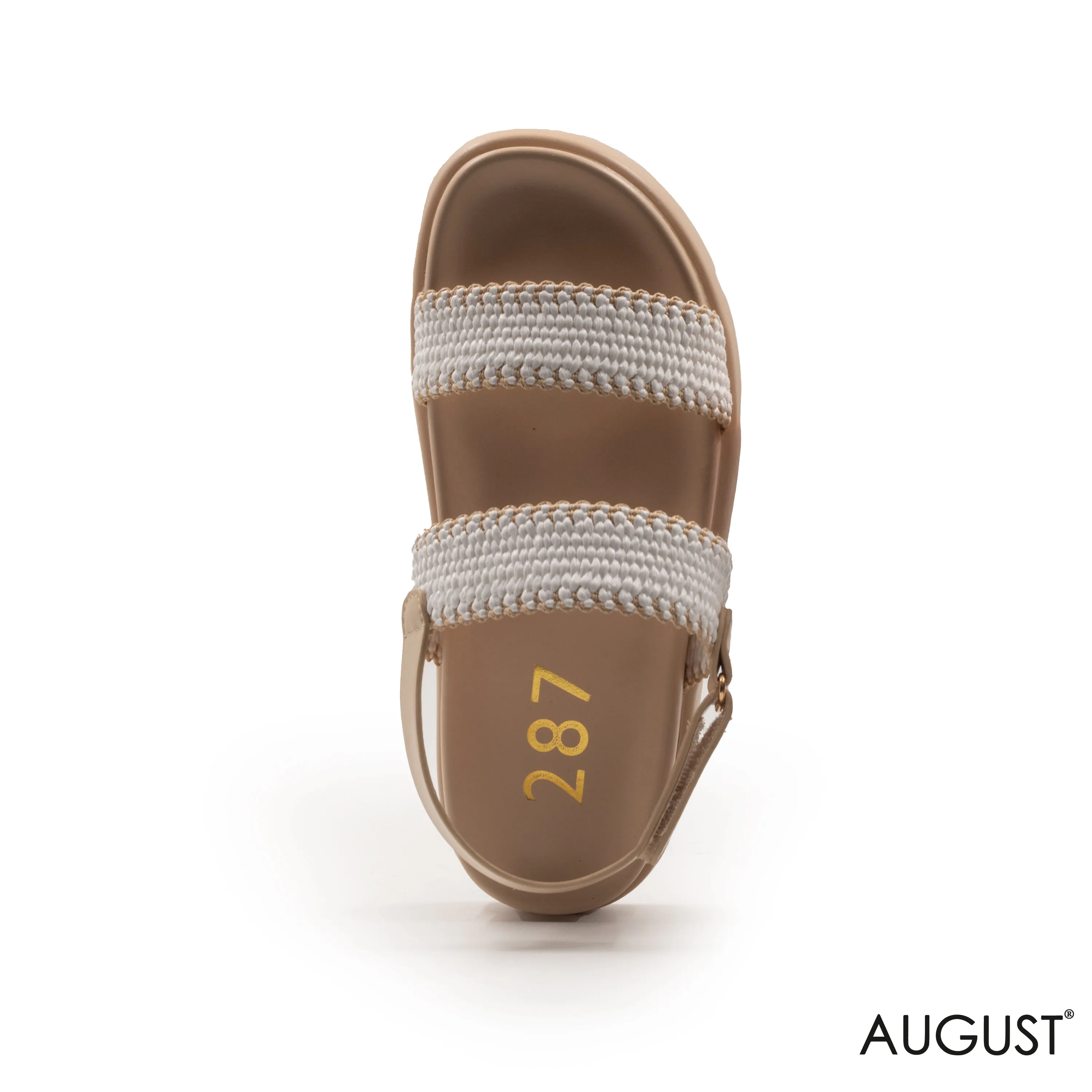 WOVEN STRAPS SANDAL WITH LEATHER SOLE