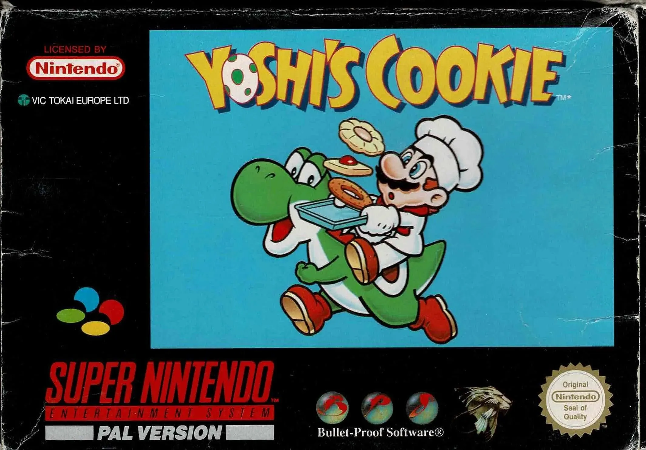 Yoshi's Cookie i æske (UKV m. spansk bagside & m. kosmetiske fejl)